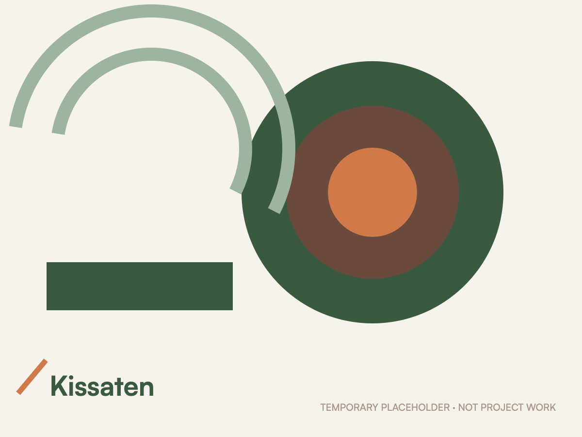 Temporary placeholder graphic for Kissaten. Not a screenshot of the project.