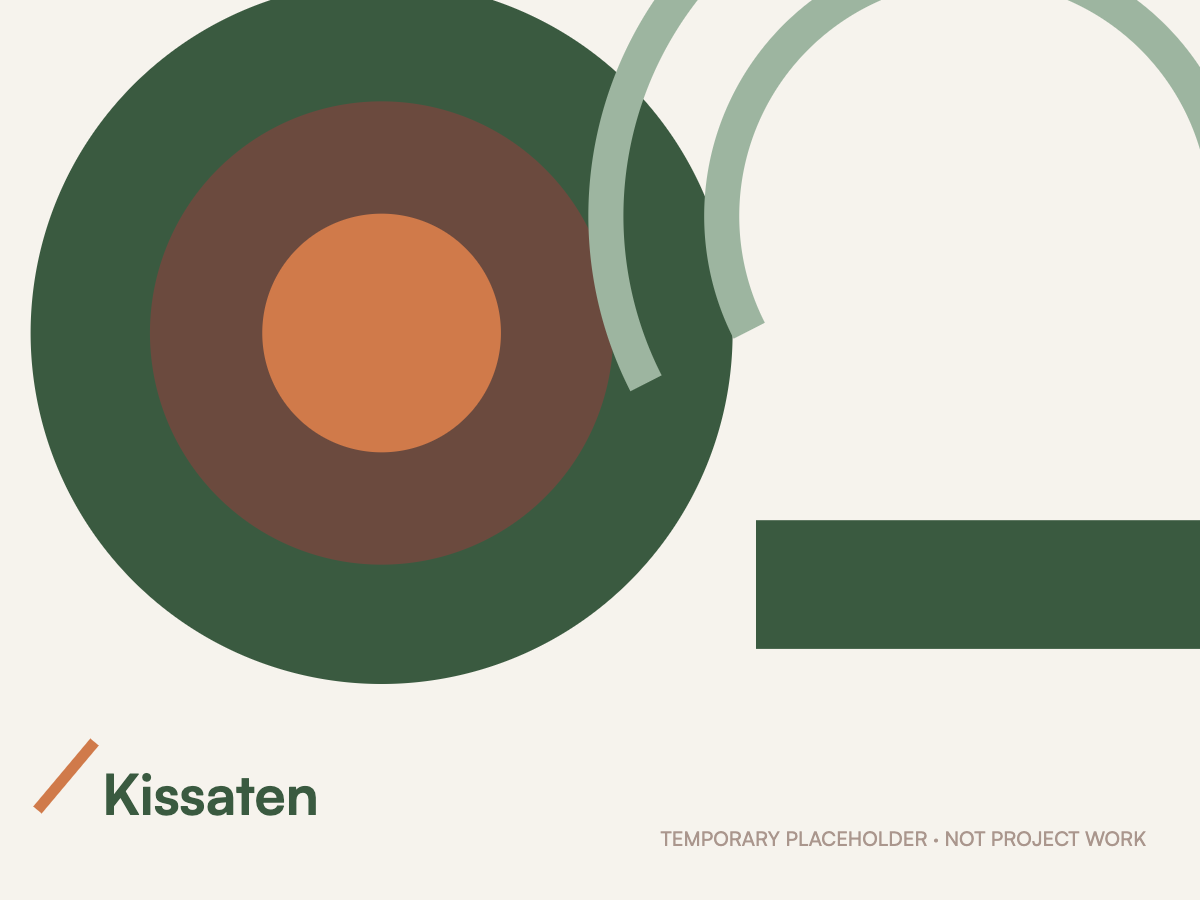 Temporary placeholder graphic for Kissaten. Not a screenshot of the project.