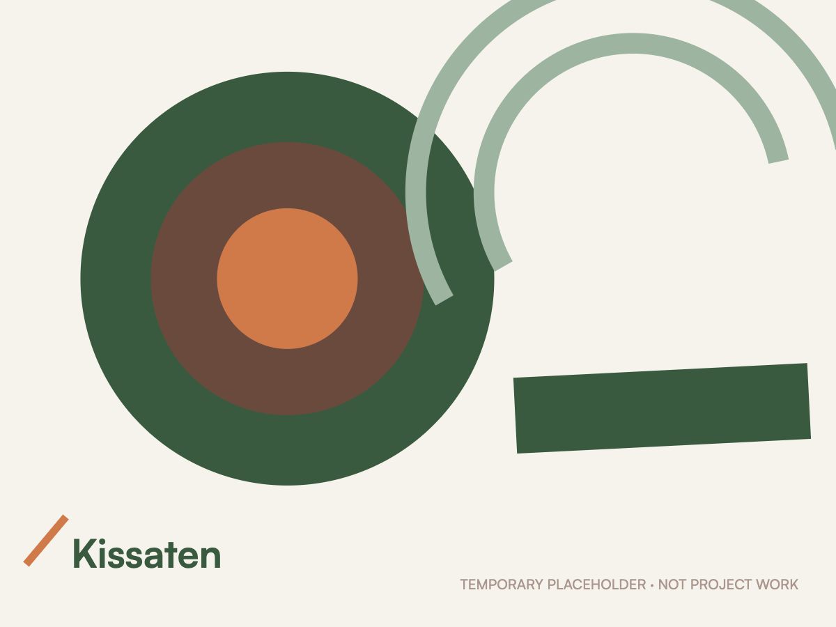 Temporary placeholder graphic for Kissaten. Not a screenshot of the project.